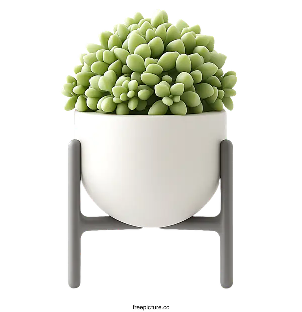 [Transparent Background PNG]Succulent Plant in Modern White Pot