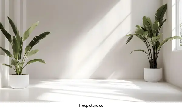 Minimalist Room Interior Design with Green Plants