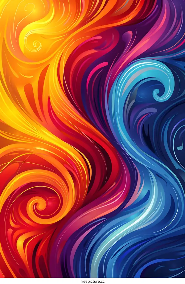 Abstract Colorful Swirls and Wavy Pattern Background