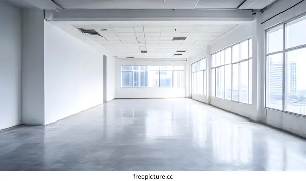 Empty Office Space with Large Windows