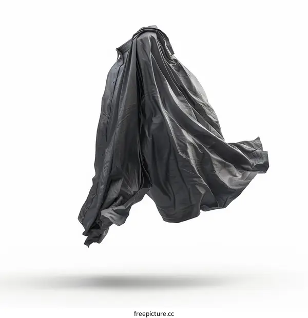 Black clothes floating in the air
