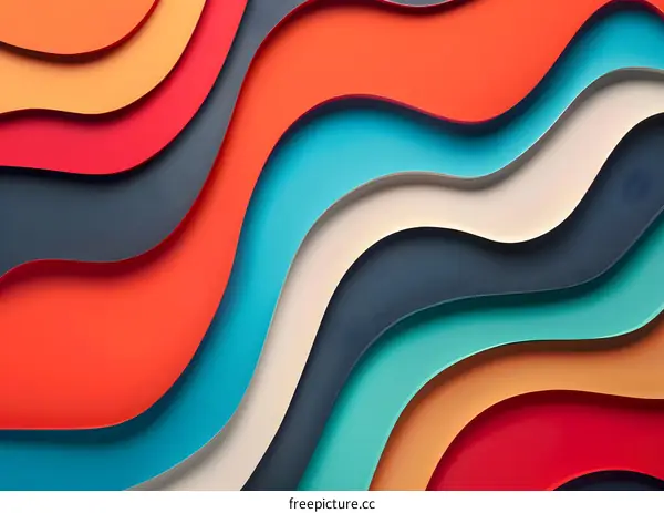 Abstract Colorful Wavy Lines Background