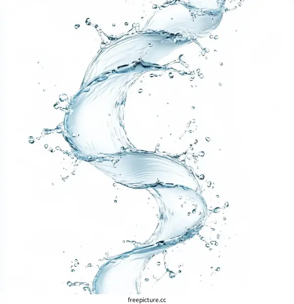 Abstract Spiral Water Splash Illustration