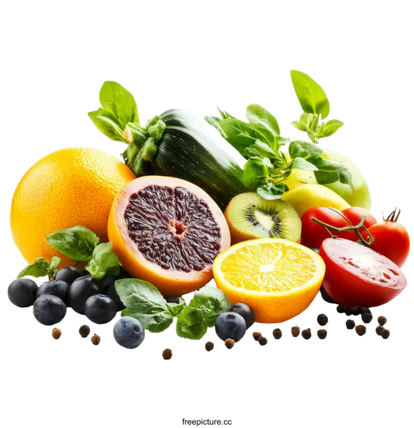 [Transparent Background PNG]Assortment of Fresh Fruits and Vegetables