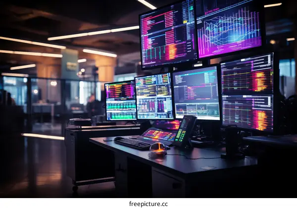 futuristic trading room