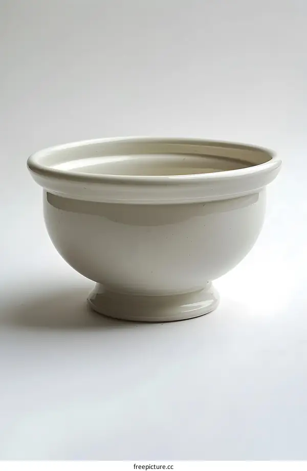 White Ceramic Bowl on White Background