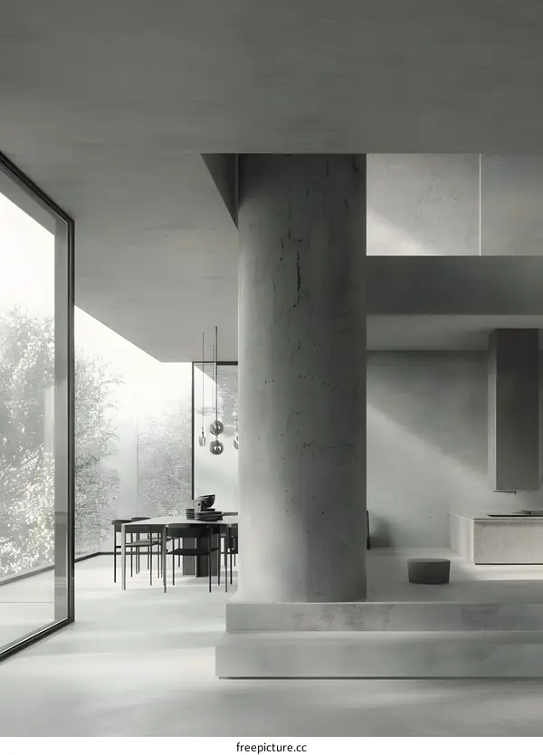 Minimalist Modern Concrete House Interior Design