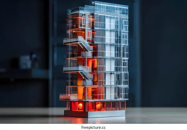 Glass Model of Modern Building