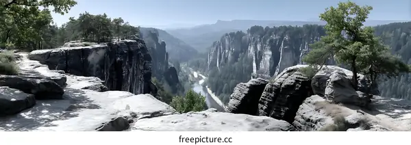 Majestic Mountain Valley Scenic Viewpoint