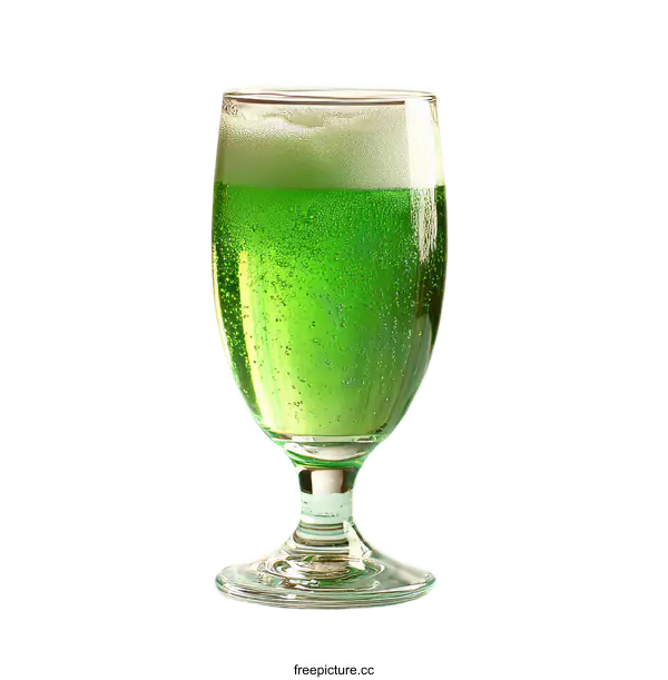[Transparent Background PNG]Refreshing Green Drink in a Glass