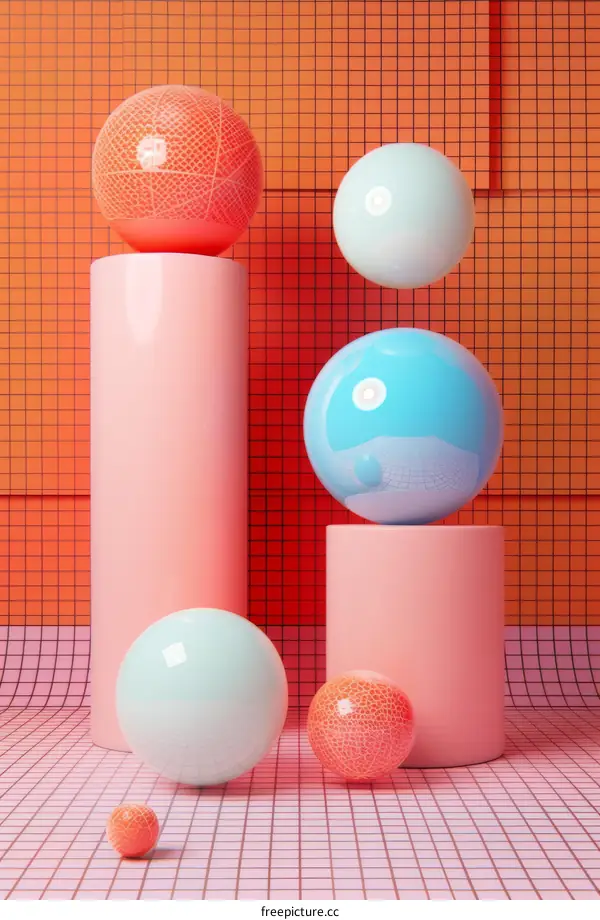 Dancing Spheres in a Purple Landscape