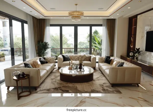 Stylish and Bright Living Room With Modern Furniture