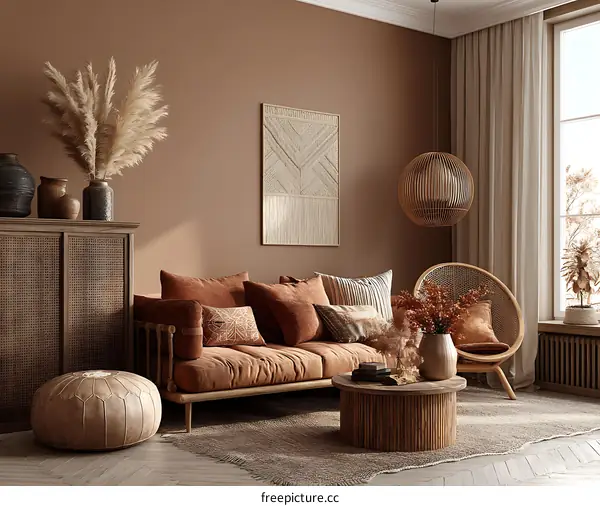 Bohemian Living Room Interior Design