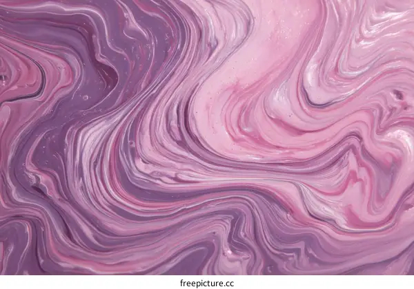 Abstract Swirling Paint Texture in Pink and Purple