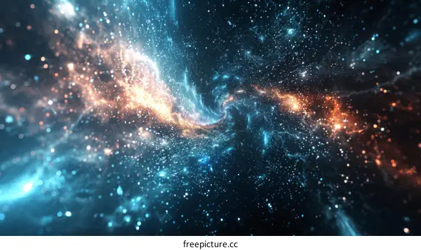 Spiral Galaxy of Glowing Particles