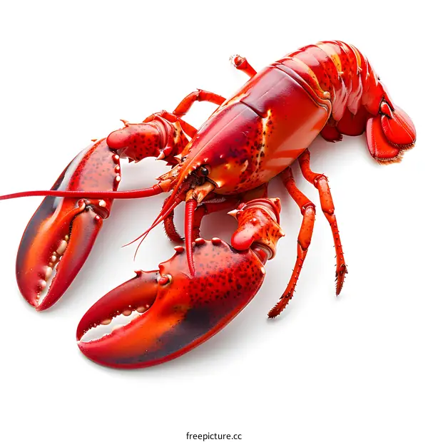 A bright red lobster