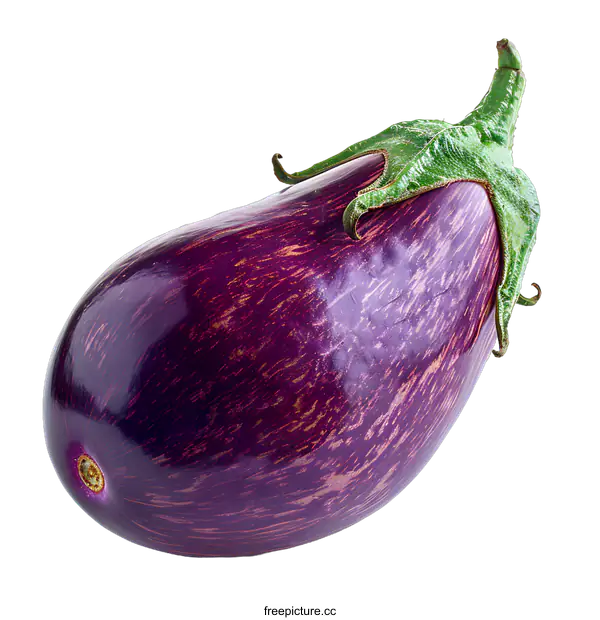 [Transparent Background PNG]Aubergine or eggplant isolated on white background