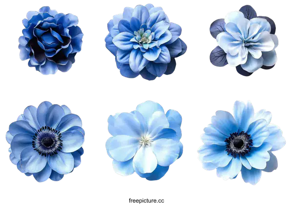 [Transparent Background PNG]Delicate Blue Flowers Composition