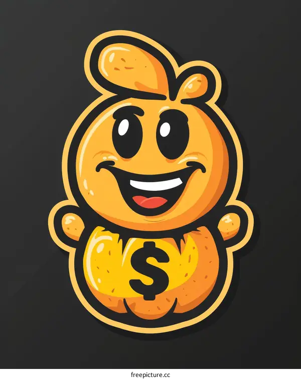 cute yellow blob mascot character