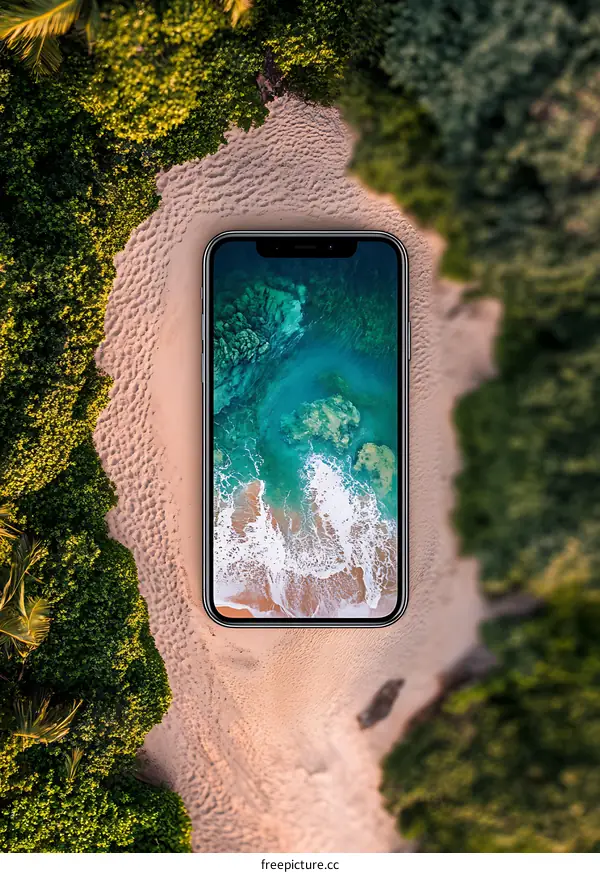 Smartphone Beach Wallpaper Aerial View