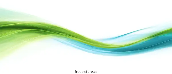 Abstract Green and Teal Flowing Lines Background