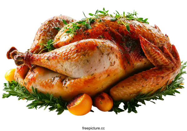 [Transparent Background PNG]Roasted Turkey Thanksgiving Dinner