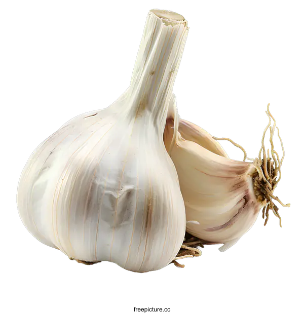 [Transparent Background PNG]Garlic Cloves Isolated on transparent background