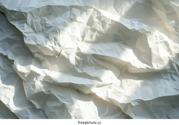 White crumpled paper texture background