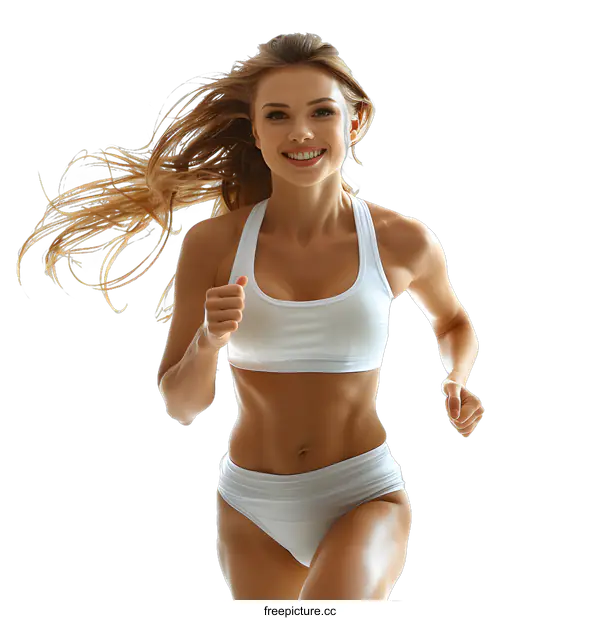 [Transparent Background PNG]Woman Running Fitness Motivation