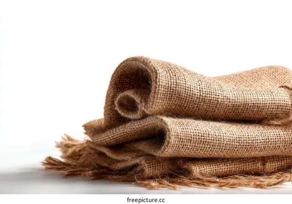 Stacked Burlap Fabric with Fringes