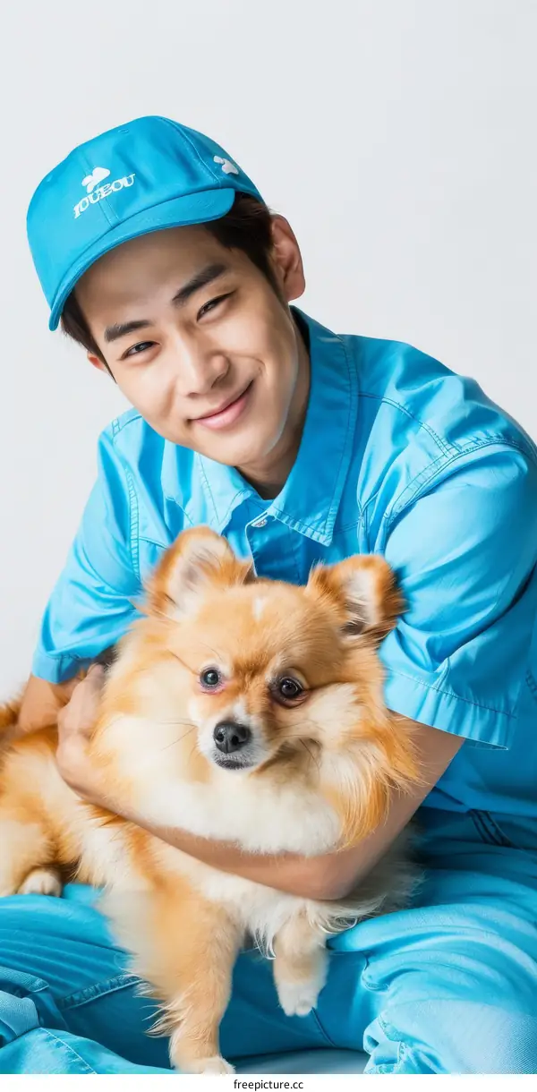 South Korean actor Lee Hyun-jae poses with a dog