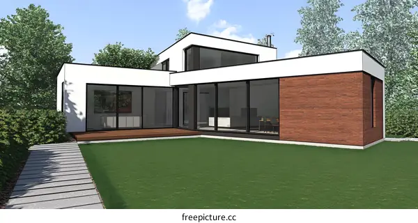 Modern House Exterior Design with Brick Wall