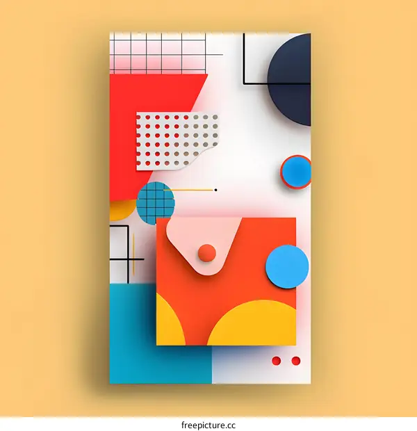 Abstract Geometric Shapes with Vivid Colors