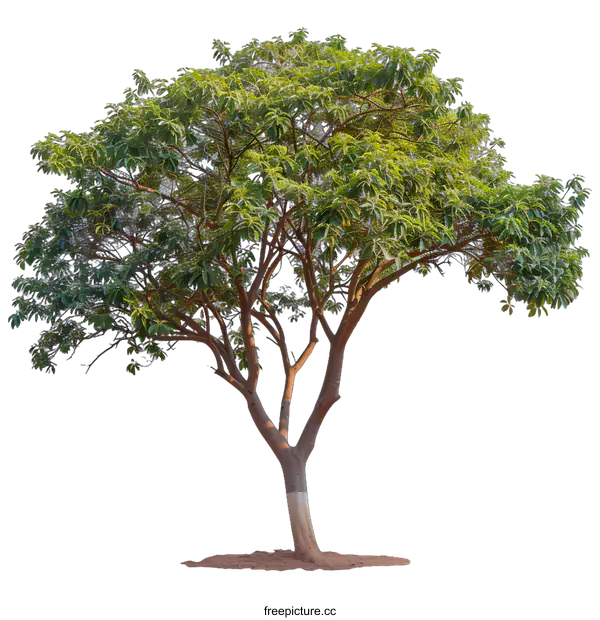 [Transparent Background PNG]Isolated Green Tree with White Background