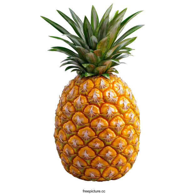 [Transparent Background PNG]Ripe Pineapple on a White Background