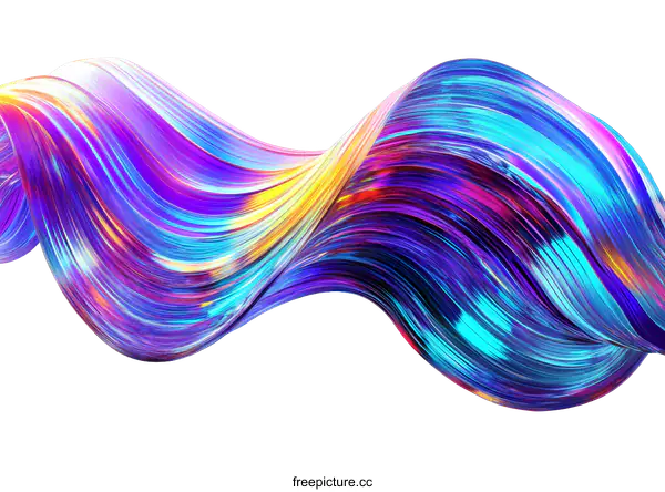 [Transparent Background PNG]Abstract Colorful Flowing Lines