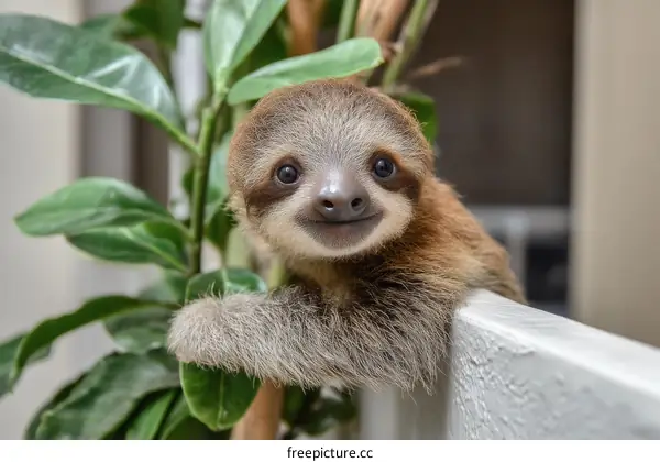 Adorable Baby Sloth in Natural Habitat