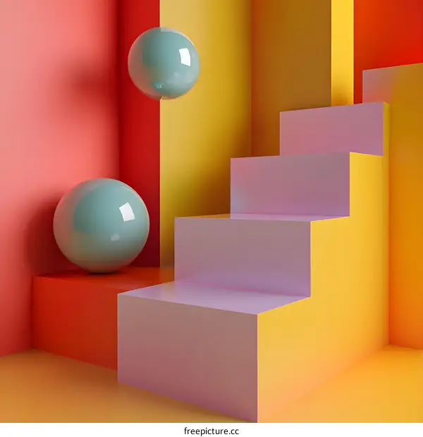 Abstract Geometric Shapes with Colorful Background