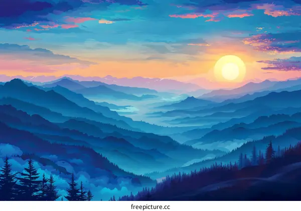 Stunning Sunset Mountain Vista