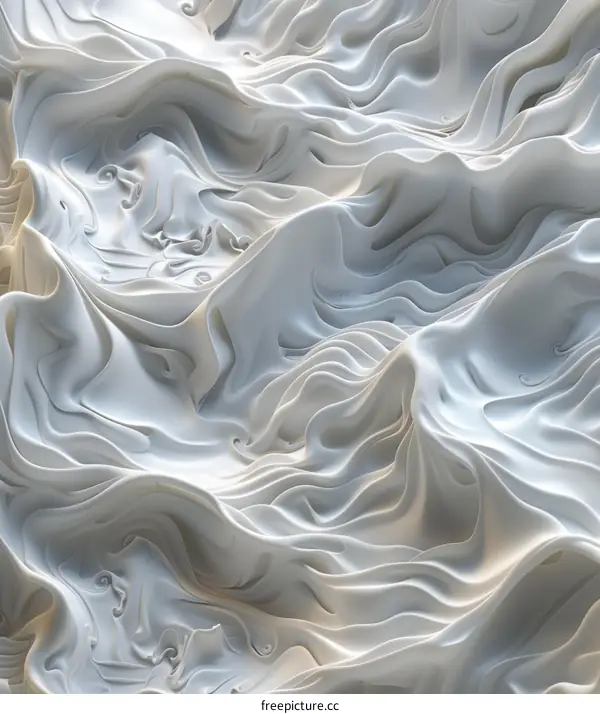 White Abstract Background with Creamy Swirls