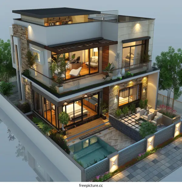 A Modern House with Pool