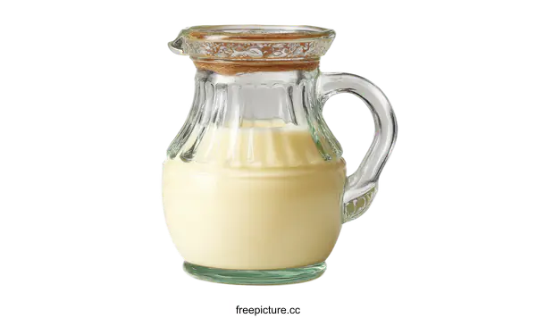 [Transparent Background PNG]Vintage Glass Creamer Pitcher with Wooden Lid