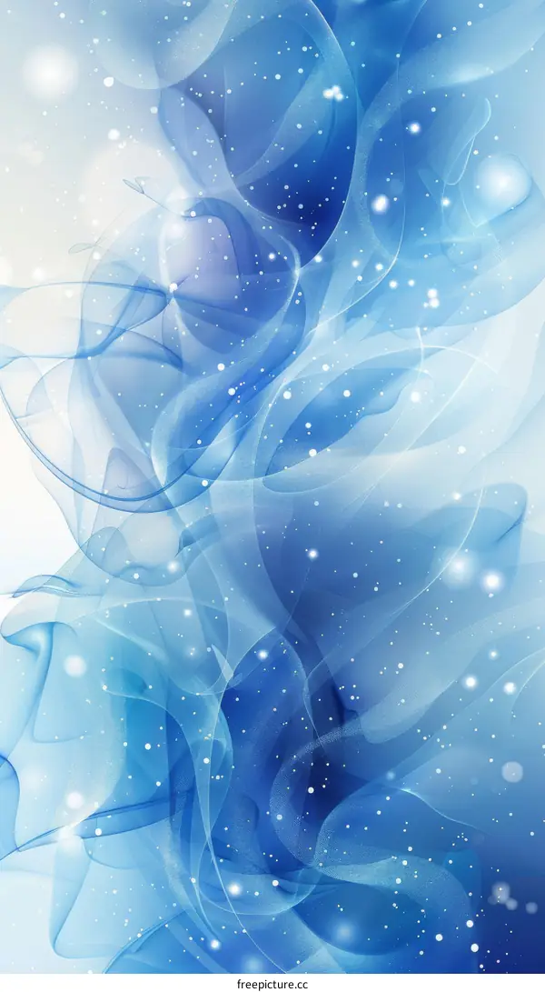 Abstract Blue and White Flowing Design