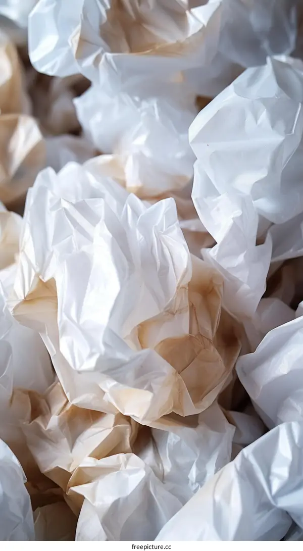 crumpled white paper texture background