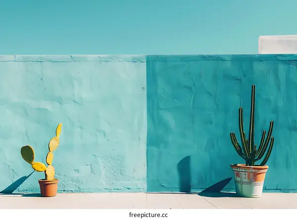 Cactus and Wall Minimalist Photography