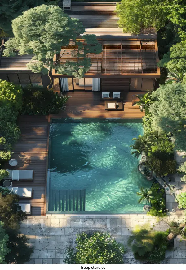 Luxury Tropical Pool House Exterior Design