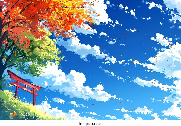 Autumn Leaves Falling from the Sky