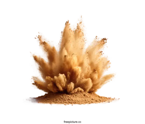 [Transparent Background PNG]Explosive Brown Dust Explosion on White Background