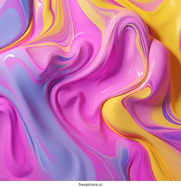 Colorful 3D rendering of a liquid painting
