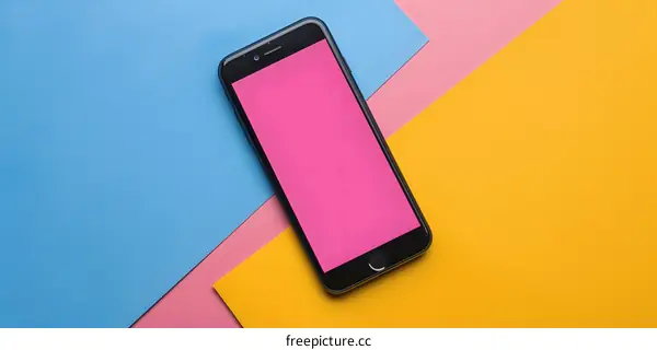 Black Smartphone on Colored Background